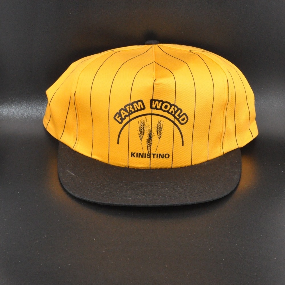 Headline Headwear Farm World Kinistino Hat OSFA Yellow‎ Black Excellent Vintage